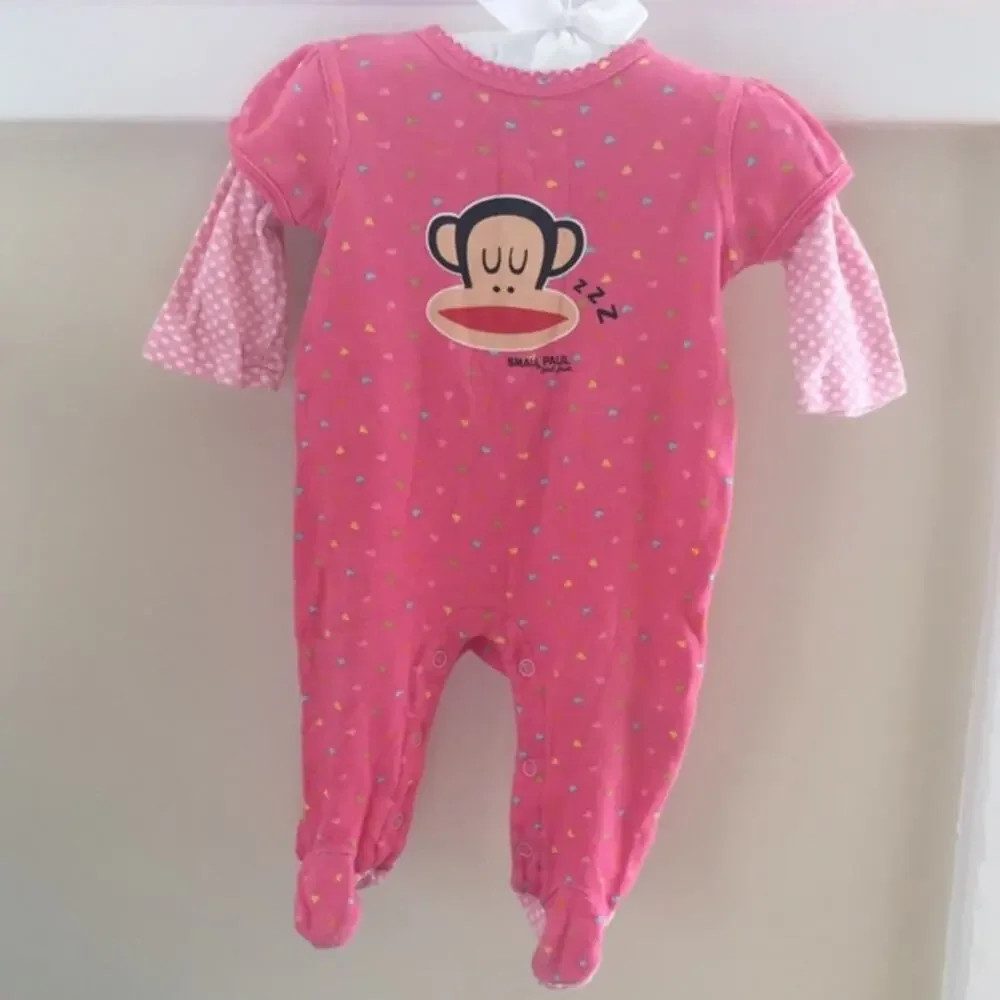Small Paul Pink Polka Dot Ruffle One Piece 6 Month